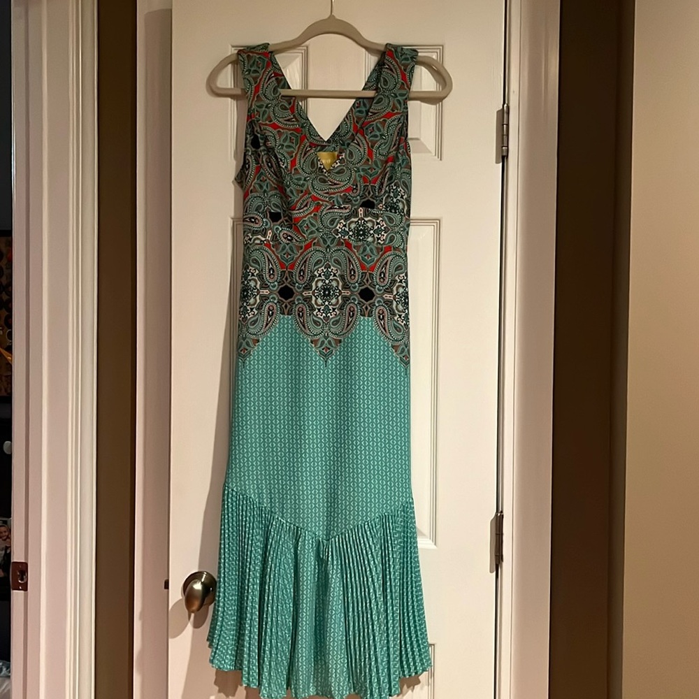 Anthropologie Maeve Canyon Creek Turquoise Dress Petite 6 - Picture 3 of 7